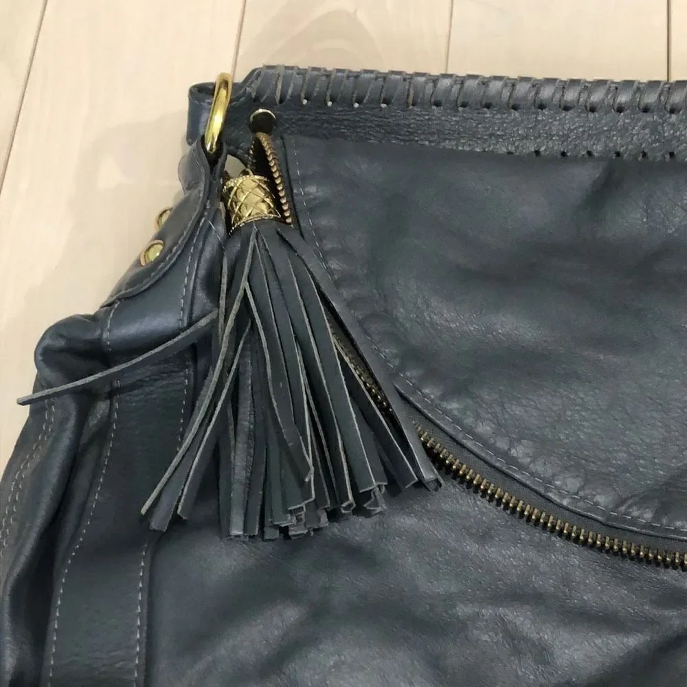 Onna Ehrlich Women's Leather Satchel Shoulder Bag Black